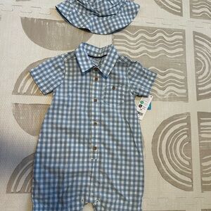 Carter's Blue and White Checkered Baby Outfit